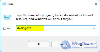 The command to run DirectX Diagnostic Tool