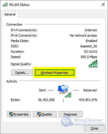 check Wi-Fi password in Windows 10 & 11